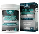NaturaLife Labs Probiotics 70 억 CFU - 유기 Prebiotic & Postbiotic가있는 15 Strains - 3-in-1 Formula - 30 Vegan 캡슐