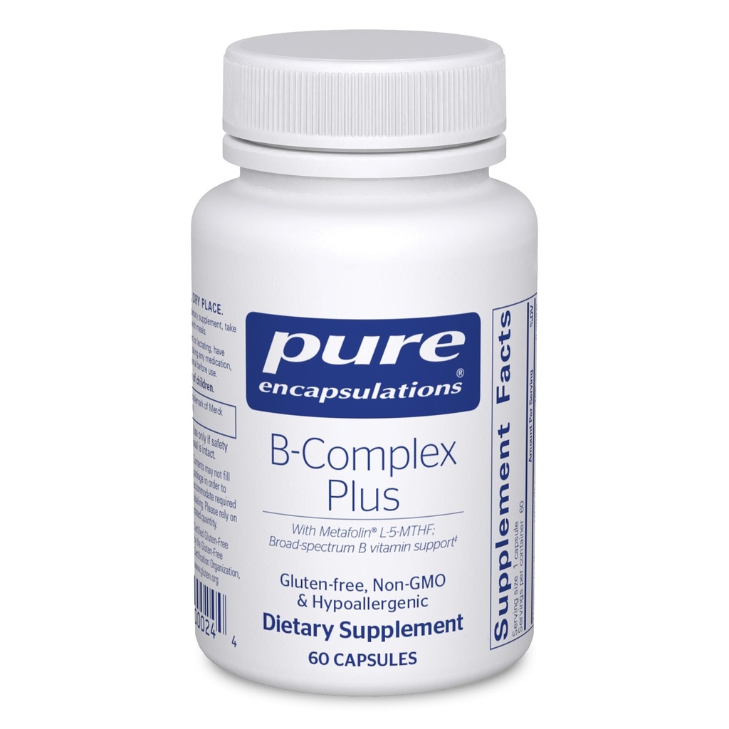 Pure Encapsulations B-Complex Plus - B 비타민 보충 신경 건강, 심혈관 건강, 에너지 레벨 및 신경 시스템 지원 * - 비타민 B12 및 더 - 60 캡슐