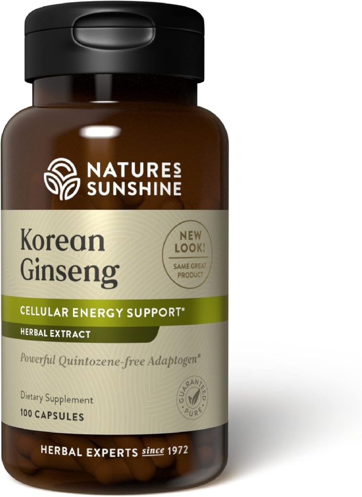 Nature's Sunshine Ginseng, 한국어, 100 캡슐