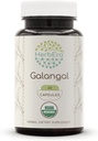 HerbEra Galangal USDA 유기 60 캡슐 | 천연 초본 보충 | 인증 유기농 채식 캡슐 및 유기 갈랑알 (Alpinia Galangal) 건조 뿌리 (60 캡슐)