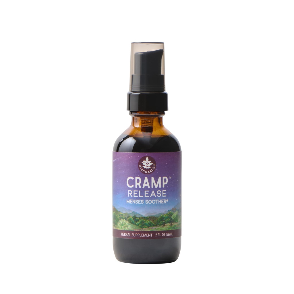 WishGarden 허브 크림 릴리프 - Cramp Bark, Fast-Acting Tincture Soothes Period Cramps, 건강한 호르몬 사이클, Mood & Relaxation, 2oz를 가진 자연적인 초본 생리적인 크림 완화 보충교재