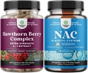 잎 & 꽃 추출물을 가진 고강도 Hawthorn Berry 캡슐의 뭉치 건강한 심장 & 소화와 NAC 보충교재 N 아세틸 Cysteine 600mg를 위한 4:1 - Glutathione Precursor Cleanse Detox