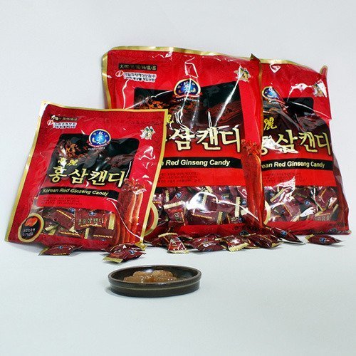 한국 프리미엄 레드 인삼 캔디 (200gx3packs) 600g - 강력한 레드 인삼 맛. Sore Throat, 기침, 호흡 리프레더