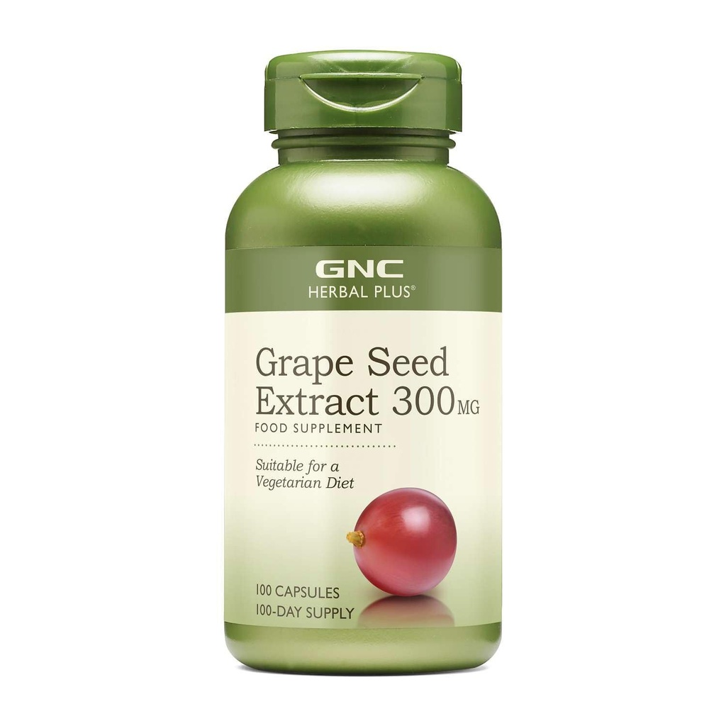 GNC 초본 플러스 포도씨 추출물 300mg 보충교재, 채식주의자, 100개의 서빙