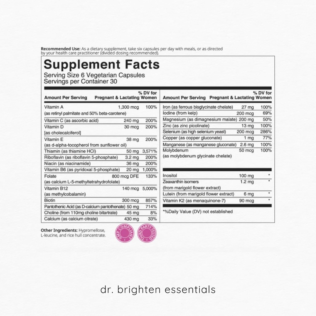 밝게 Prenatal Plus 및 Women 's Probiotic 임신 지원 번들 - 비타민, 미네랄, Probiotics, Prebiotics 및 임신 또는 간호 어머니를위한 산화 방지제, 비 GMO 채식, 글루텐 없음