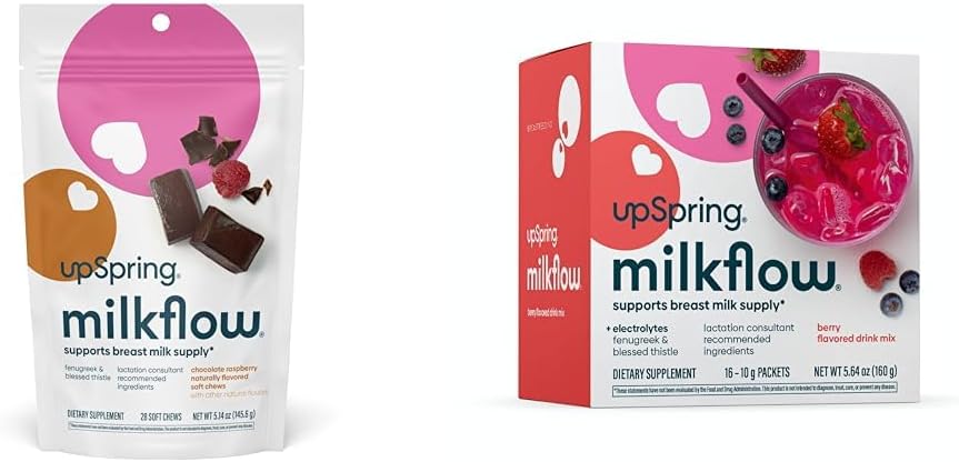 UPSpring Milkflow, Fenugreek & Blessed Thistle과 Breastfeeding 보충| Breast Milk 공급을 지원하는 Lactation 보충