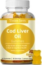 Cod Liver 기름 Gummies 1000mg의 성인 & 아이를 위한 설탕 자유로운, Omega-3s & 비타민 A&D, 뇌를 위한, Cognitive, 심장 & 눈, 뼈 건강, 글루텐 자유로운, 비 GMO, Pectin, 60