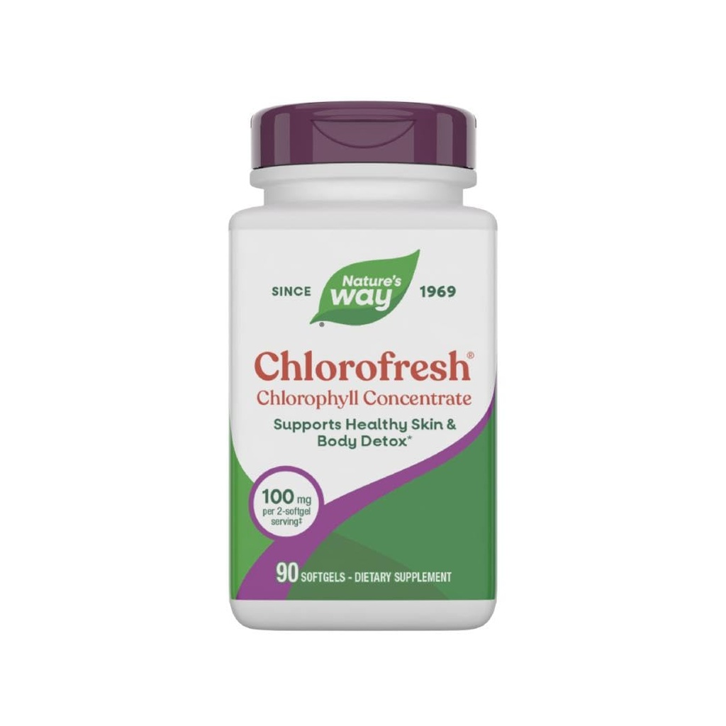 Nature 's Way Chlorofresh Chlorophyll Concentrate, Chlorophyll 보충교재, 지원 Detox Pathways* & 건강한 피부*, Chlorophyllin 구리 Complex, 내부 Deodorant*, 90 Softgels (포장 May Vary)