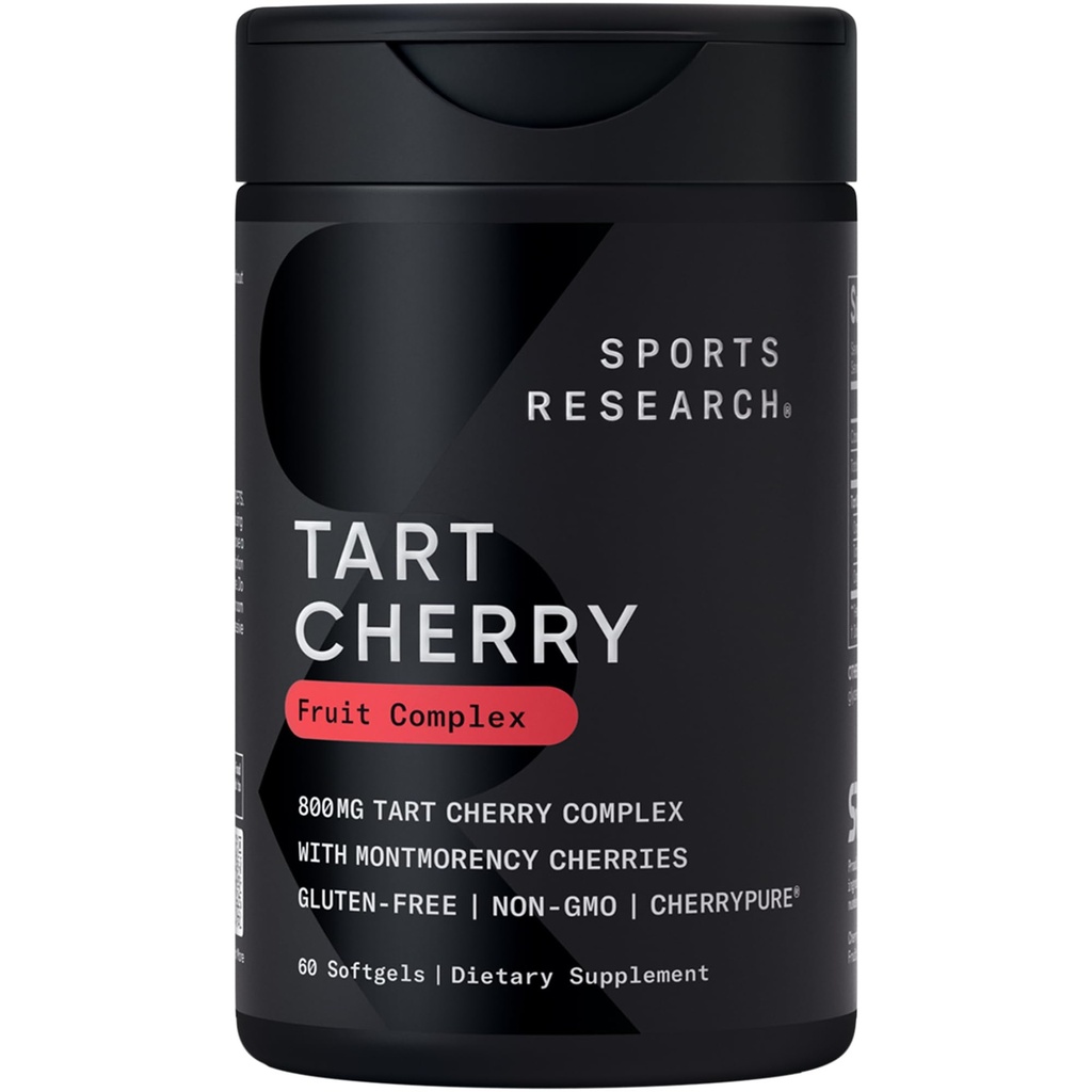 스포츠 연구 Tart Cherry 캡슐 - Montmorency Tart Cherries - Non-GMO & Gluten Free - 60 액체 Softgels