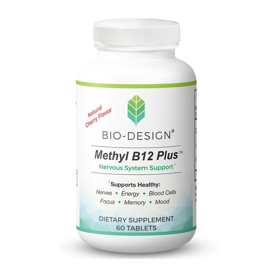 메틸 B12 5000 mcg 플러스 Folate 보충교재 - Methylcobalamin, L-Methylfolate - Methylated & Bioavailable - 건강한 신경 체계, 에너지 대사 및 두뇌 건강 - 60의 정제를 지원합니다