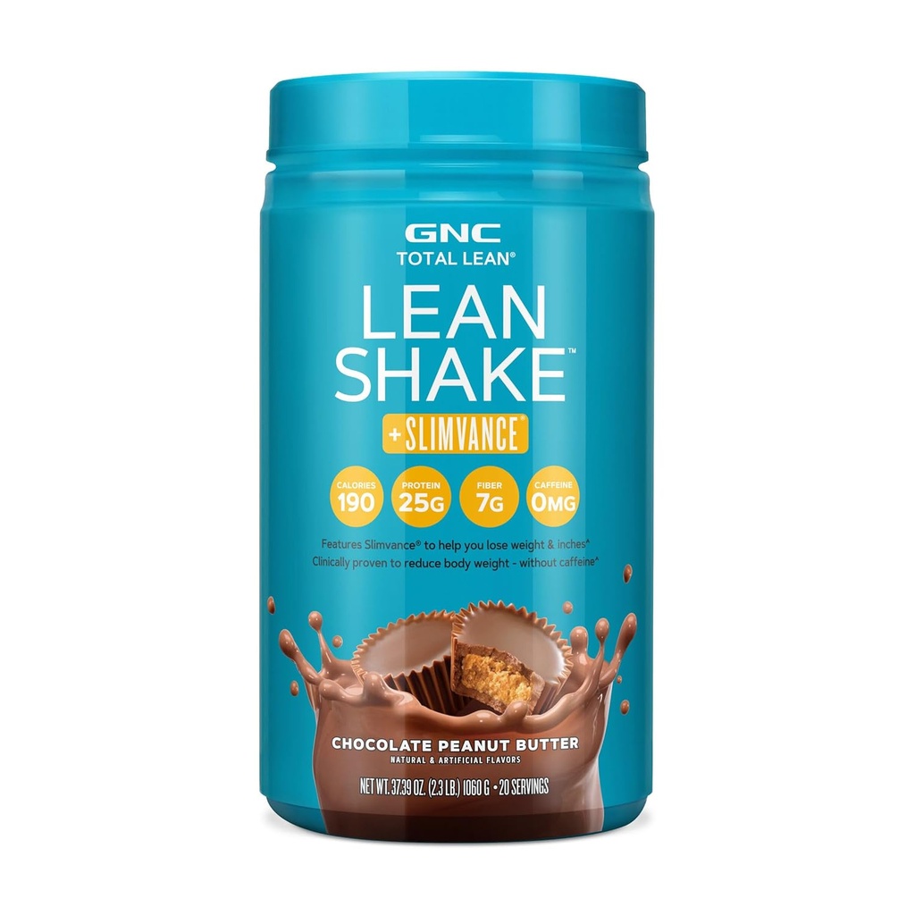 GNC Total Lean Lean Shake + Slimvance Caffeine 무료 - 초콜릿 땅콩 버터 (20 인분)