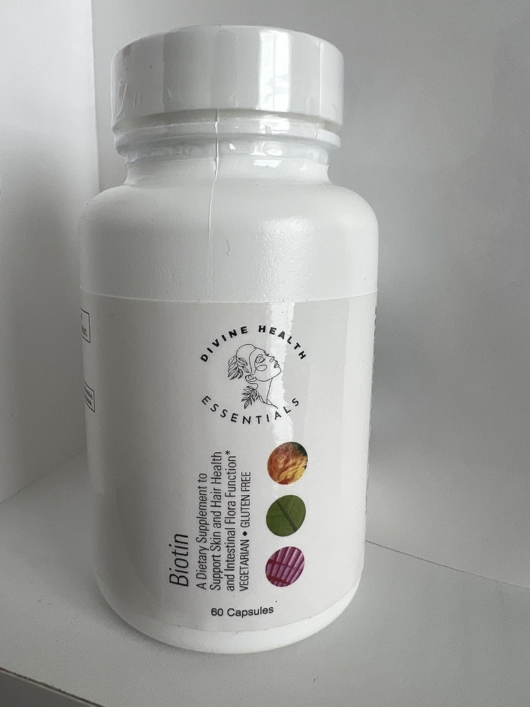 Biotin - 2000 mcg - 60의 캡슐은 피부와 머리 건강을 지원합니다. Intestinal Flora 기능 채식 및 글루텐 무료 지원