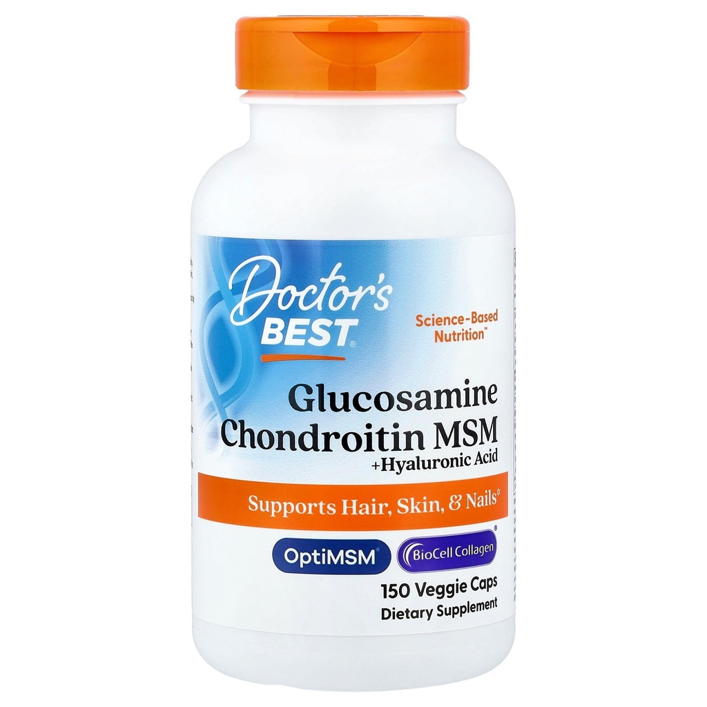 의사 최고의 글루코사민 Chondroitin MSM + Hyaluronic 산은 Biocell Collagen, 합동 지원, 비 GMO, 글루텐 & Soy를, 150 모자 특색짓습니다