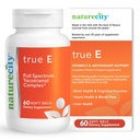 NatureCity True-E Full Spectrum Tocotrienols Vitamin E & Natural Alpha Tocopherol Supplement | Evnol Suprabio의 지속 가능한 비타민 E Tocotrienol | Non-GMO Vitamin E Complex | 60 소프트 젤