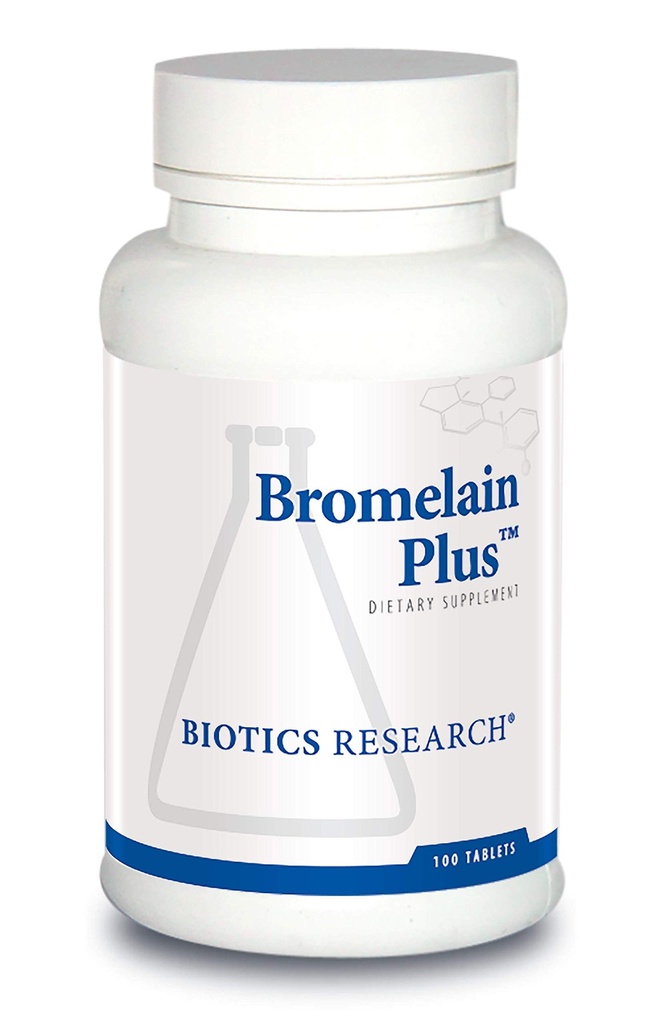 Biotics 연구 Bromelain Plus Lactose 무료 낙농장 무료 소화 지원, 건강하고 균형 잡힌 생리 통로, 근육 휴식 및 안락, Bromelain 2500 MCU g, Papain 100 정제 지원