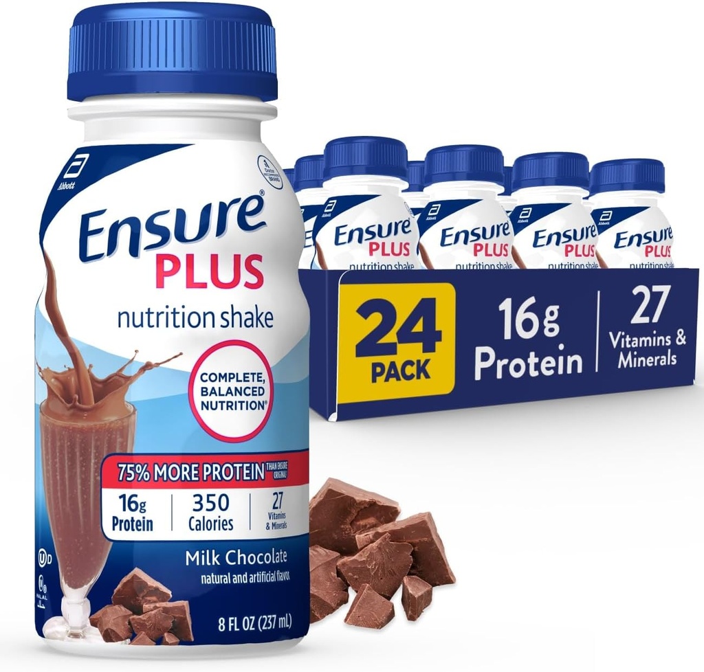 단백질의 16 그램, 식사 보충 쉐이크, 우유 초콜렛, 8 Fl Oz (24의 포장)를 가진 플러스 영양 Shake
