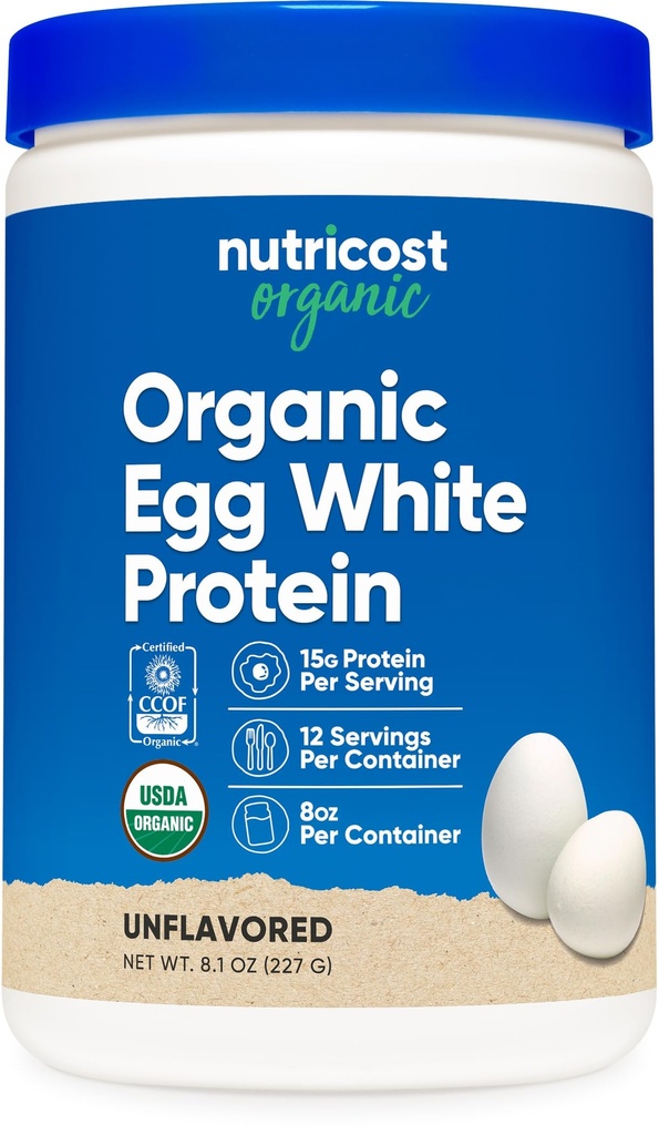 Nutricost 유기 계란 백색 단백질 분말 8oz (Unflavored) - 봉사 당 15 그램 단백질, GMO-Free, 글루텐 자유로운