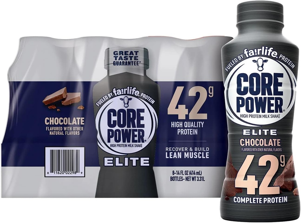 FAIRLIFE NUTRITION PLAN 코어 파워 엘리트 42g. Protein Shake, Chocolate - Liquid (14 fl. oz, 8 pk.)