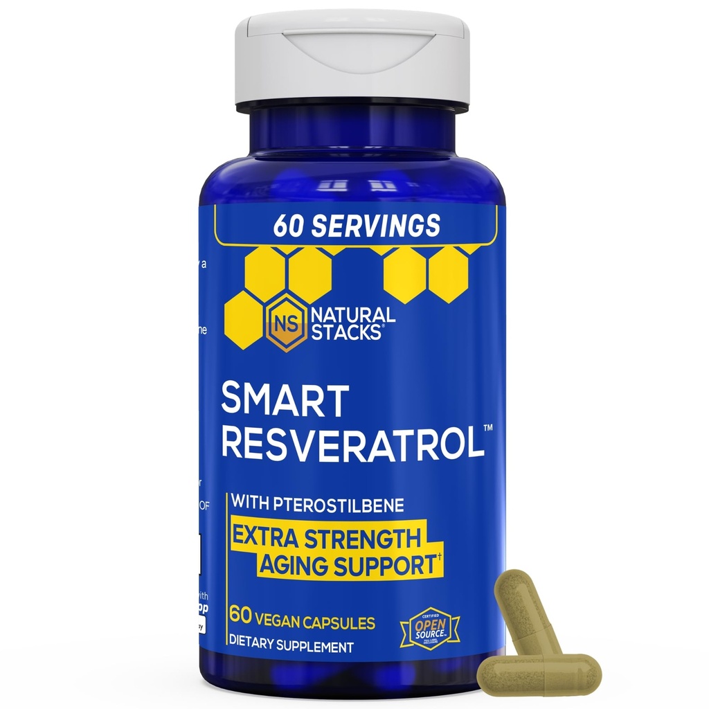 Resveratrol 보충교재 - 250mg Trans-Resveratrol & 10mg Trans-Pterostilbene - 200mg 빨간 포도주 추출물을 가진 산화 방지제 보충교재 - 여분 힘 노후화 지원 - 60 일본 Knotweed 캡슐