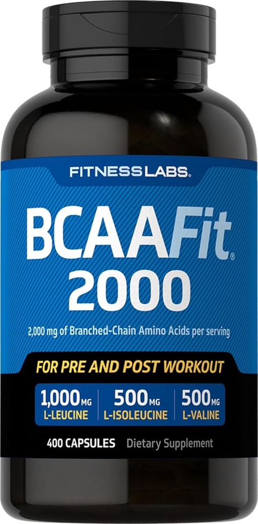 피트니스 연구소 BCAAFit 2000 - 근육 성장과 회복을위한 분지 체인 아미노산 * (400 캡슐)