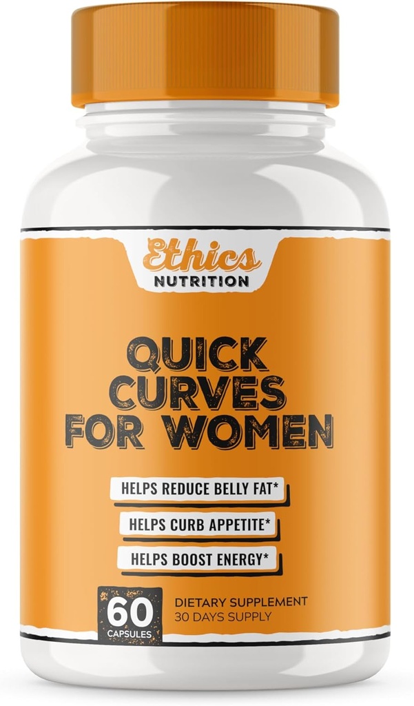 빠른 곡선 - 여성을위한 지방 버너 체중 감량 알약 | Appetite Suppressant, Best Fat Burner Metabolism Booster | Belly Fat Burner Diet Pills That Work Fast, Extra Strength - 60 캡슐
