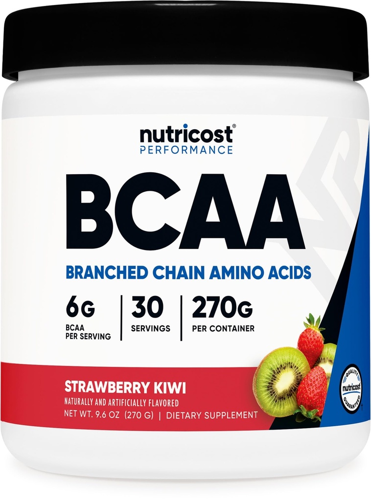 Nutricost BCAA 분말 (Strawberry Kiwi, 30 서빙) - 최선 2 : 1 : 1 비율