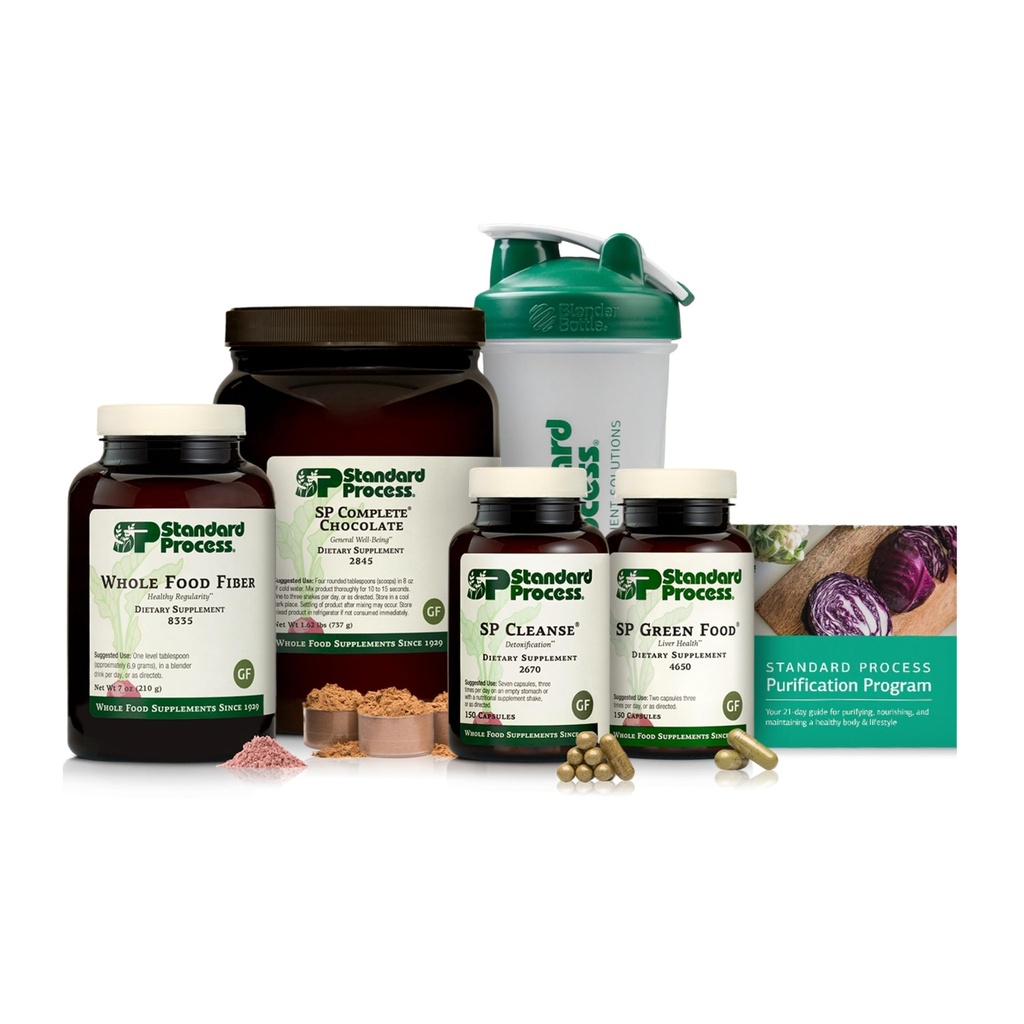 SP Complete & Whole-Food Fiber - Detox & Liver Support - 건강한 몸 유지를위한 전체 식품 기반 섬유 키트 - 21 일 프로그램 - 초콜릿