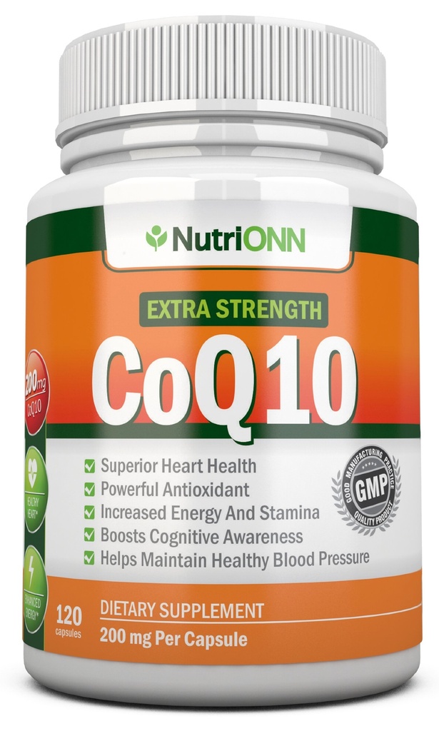 CoQ10 200mg (두 배 힘), 120의 캡슐 - 높은 흡수 Coenzyme Q10 - 과학적으로 입증되는 여분 힘 CoQ10 Ubiquinone - 4 달 공급