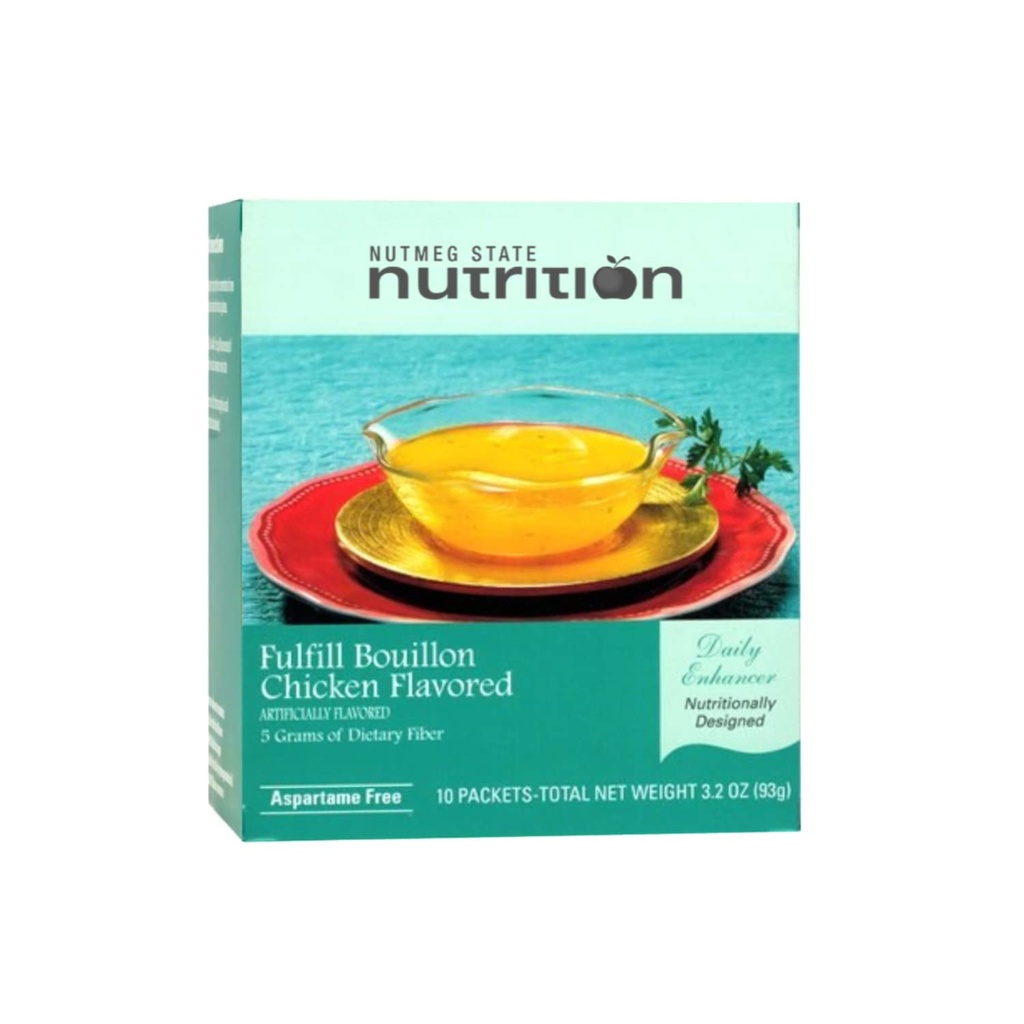 Nutmeg State Nutrition – Fulfill High Fiber Soup Mix, Low Calorie, Fat Free, Naturally flavored, Ideal Protein 호환, Aspartame 무료, 상자 당 10 서빙 (Chicken Bouillon)