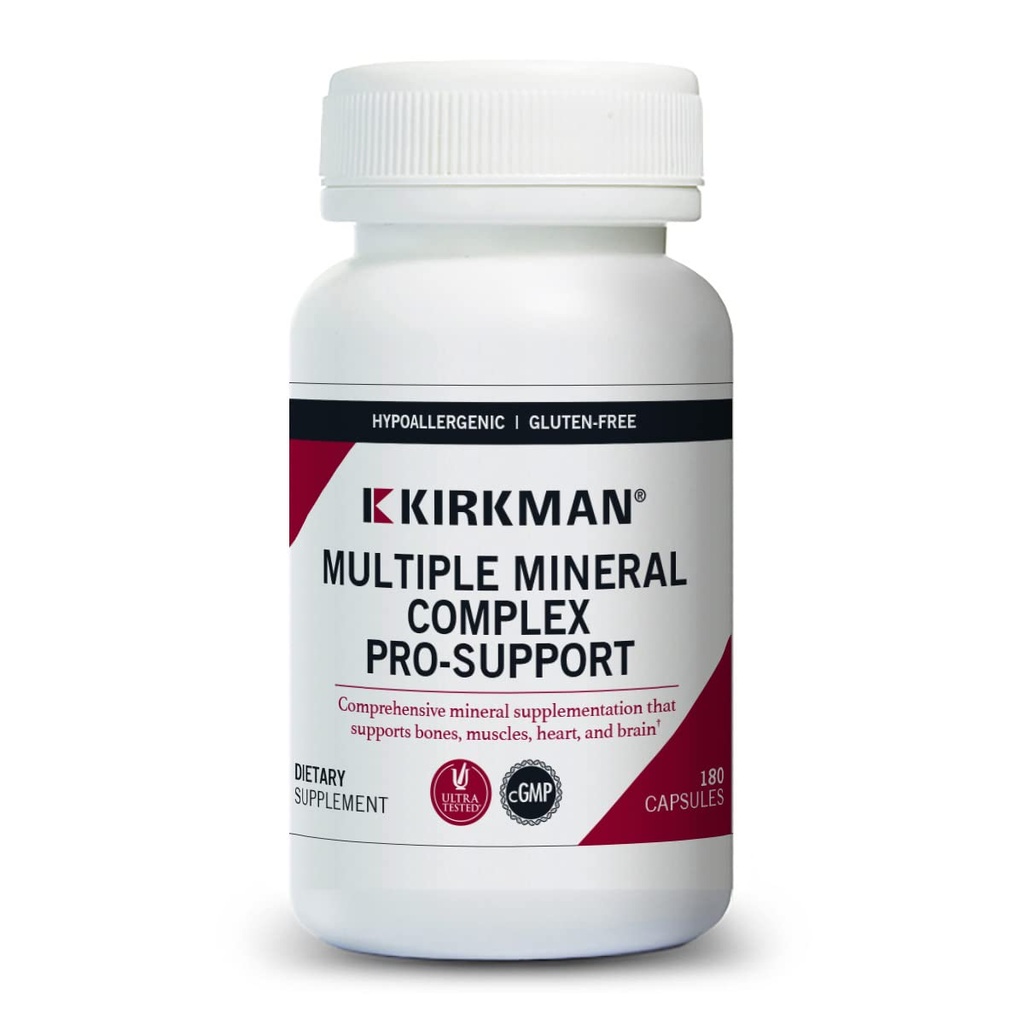 Kirkman Multiple Mineral Complex Pro-Support - Hypoallergenic | 180 채식 캡슐 | 미네랄