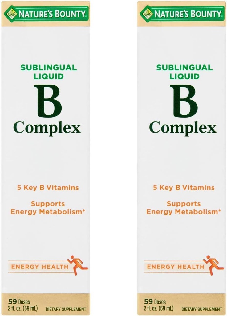 Nature 's Bounty Vitamin B Complex 하위 언어 액체, 2 Oz (팩 2)