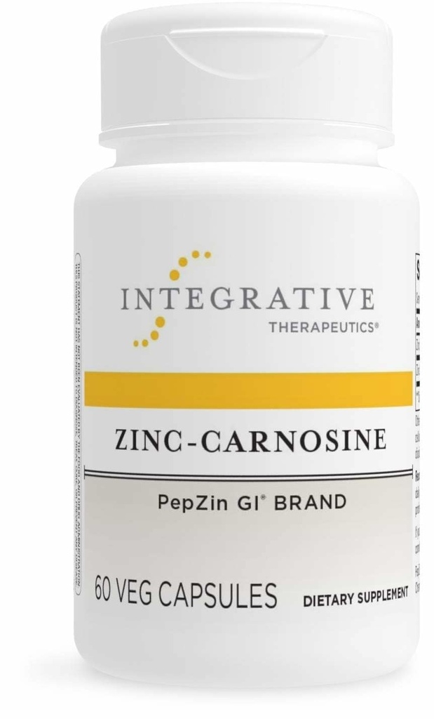 통합 치료 아연 Carnosine - 소화 및 Gut 건강 지원 * - GI Tract Support* - Immune Health * 지원 - 쉬운 투 - Swallow - Vegan, Gluten-Free & Dairy-Free - 60 캡슐 (60 인분)