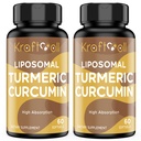 Liposomal 심황 Curcumin 강화한 흡수 및 합동 지원을 위한 까만 고추를 가진 2200 mg, 60 softgels (2개의 병)
