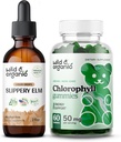 야생 & 유기 Slippery Elm Tincture 2 fl oz & Chlorophyll Gummies 60 Chews