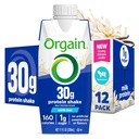 Orgain 30g 높은 단백질 Shake, Dairy Isolate 우유 단백질, 바닐라 콩, 5g BCAA, 1g 설탕, 식사 교체, 음료 준비, Keto 친절, 글루텐 - 무료 11 Fl Oz (12의 포장)