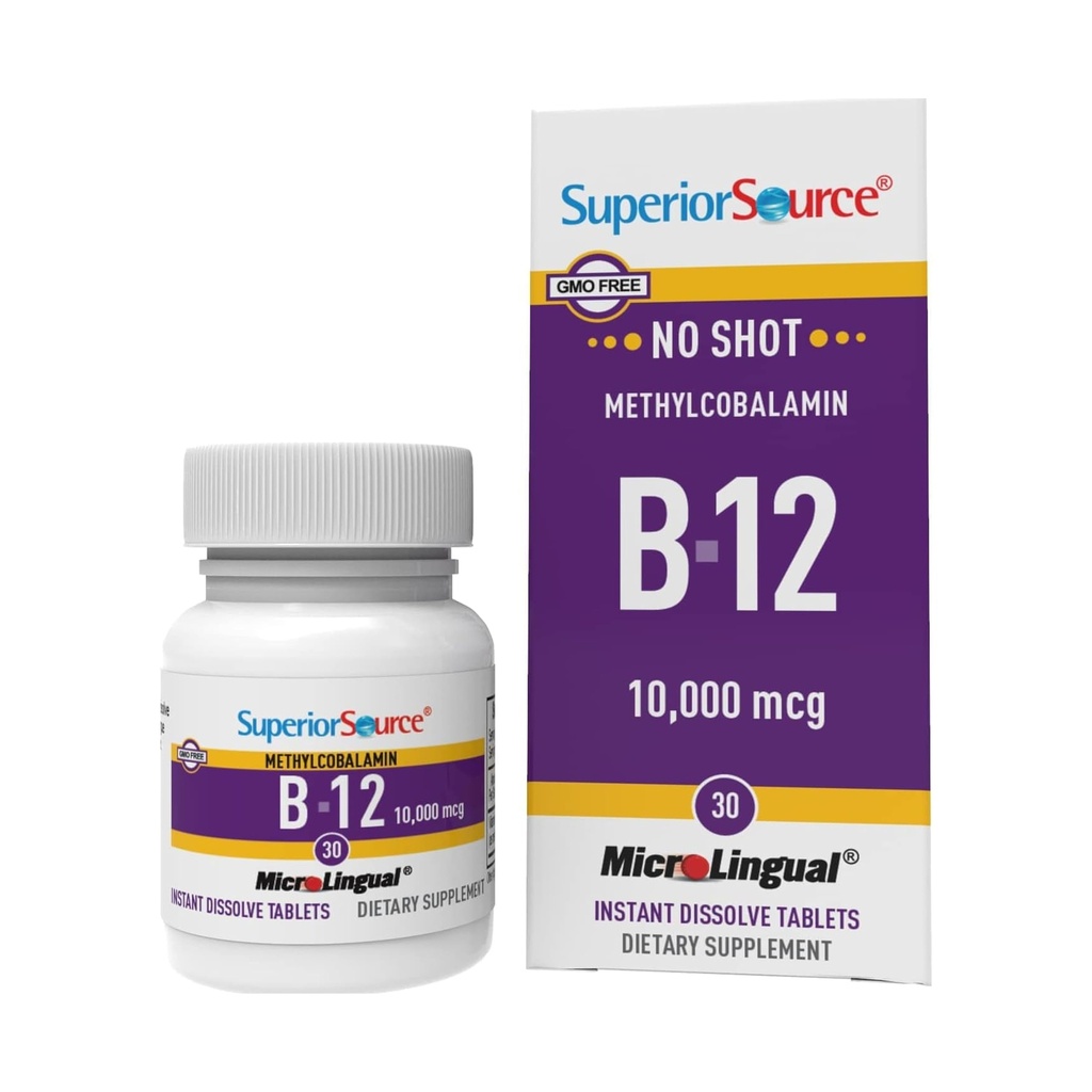 우량한 근원 탄 Methylcobalamin B-12 10000 mcg - 에너지 생산을 지원하기 위하여 비타민 B-12, 뇌 건강 & 전반적인 웰빙 - 빠른 흡수를 위한 이하 언어 정제 - 30 정제