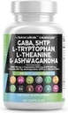 청결한 Nutraceuticals GABA 750mg 5 HTP 200mg L 트립토판 500mg L Theanine 200mg Ashwagandha SAM-e L-Glycine - L-Tyrosine 5-HTP (5-Hydroxytryptophan)를 가진 여자와 남자를 위한 무담 지원 비타민