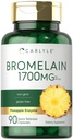 Carlyle Bromelain 1700 mg | 90 캡슐 | 파인애플 효소 보충 | 비 GMO 및 글루텐 무료