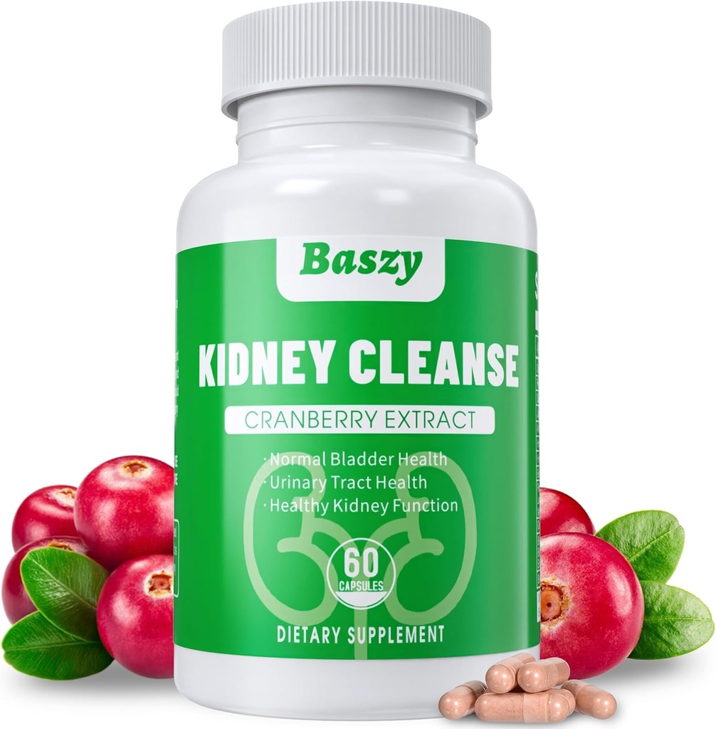 Kidney Cleanse Detox & Repair | Extra Strength 50:1 Cranberry Extract | 22-in-1 Kidney Health Supplement | Kidney Support Formula for Kidney Restore | Kidney Detox 및 Bladder 건강