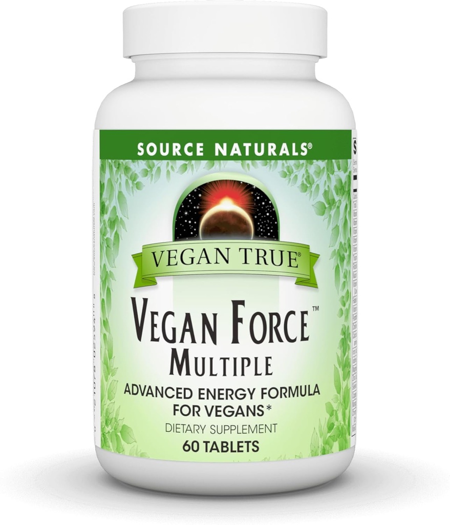 Source Naturals Vegan True, Vegan Force Multiple, Vegans용 고급 에너지 공식* - 60 정제