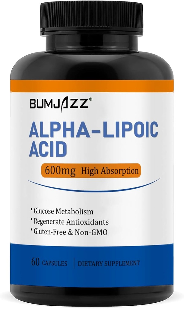 알파 Lipoic 산 600mg의 도움 지원 포도당 대사 및 재생산 산화 방지제 비 GMO - 글루텐 자유로운 - Soy 자유로운 - 60 조사