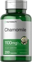 Horbäach Chamomile Flower Extract | 200 알약 | 1100mg 캡슐 | 비 GMO, 글루텐 무료 보충