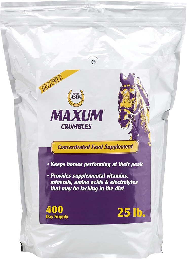 말 건강 Maxum Crumbles는 말을 위한 공급 보충교재를 집중하고, 오늘의 Equine Athlete를 위한 넓은 범위 25 파운드를 제공합니다