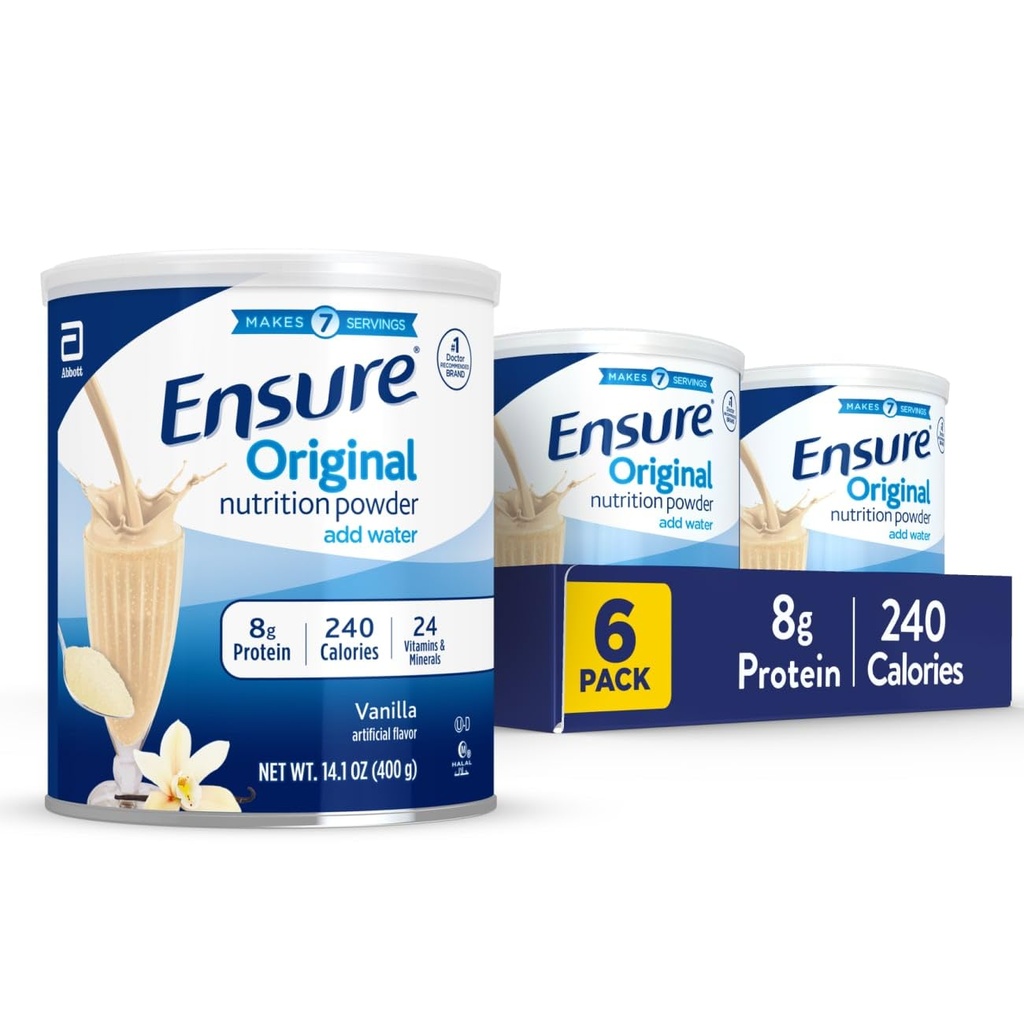 본래 영양 분말을 보장합니다 | 바닐라 단백질 분말 | 작은 식사 교체 셰이크 믹스 | 8g Protein, 24 Vitamins & Minerals | 면역력 | 14.1 oz -pack of 6