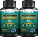 2 팩 1000 MG Shilajit 보충물 85 + 추적 무기물, Fulvic 산, 남자 & 여자, 에너지, 두뇌, 면역력 Suport를 위한 순수한 유기 Shilajit Himalayan 거미 - 120 조사