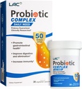 LAC Probiotic Complex 50 억 CFUs | 소화 보충 | 내장 박테리아를 복원하는 활성 프로바이오틱스, IBS 지원 (30 채식 캡슐)