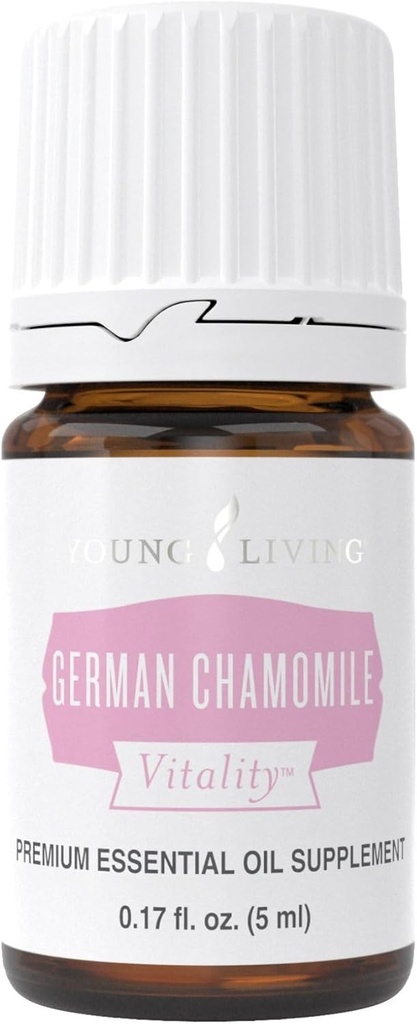 젊은 생활 - 독일어 Chamomile Vitality 5 ml | 산화 및 자연 캘리포니아 지원 | 다이어트 보충 | 캘리포니아 아로마 테라피 | 치유의 고대 초본 Remedy for Relaxation