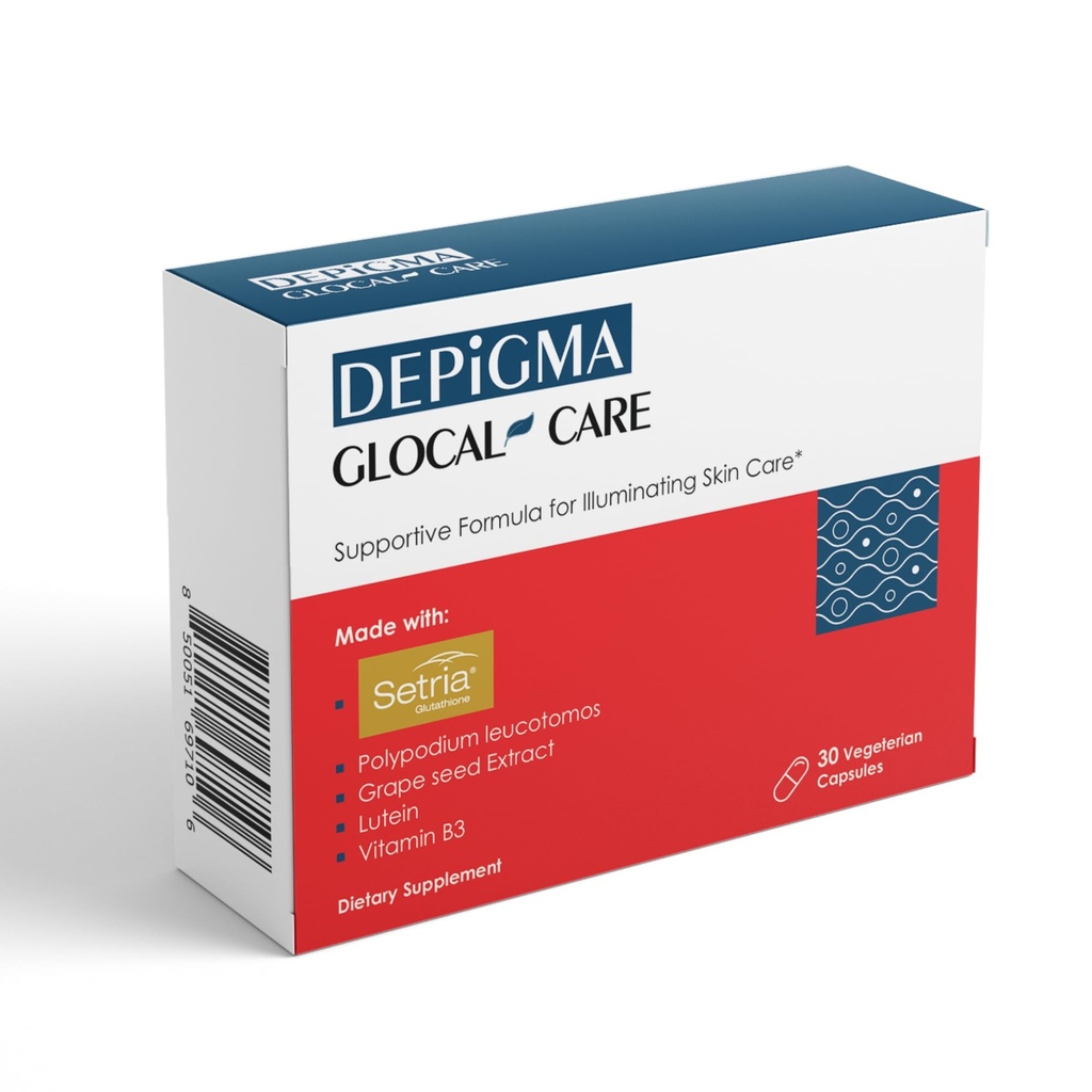 GlocalCare Depigma 지원 Hyperpigmentation의 감소, Melasma & Glutathione를 가진 어두운 반점, Polypodium Leucotomos, 포도씨 & Marigold 추출물