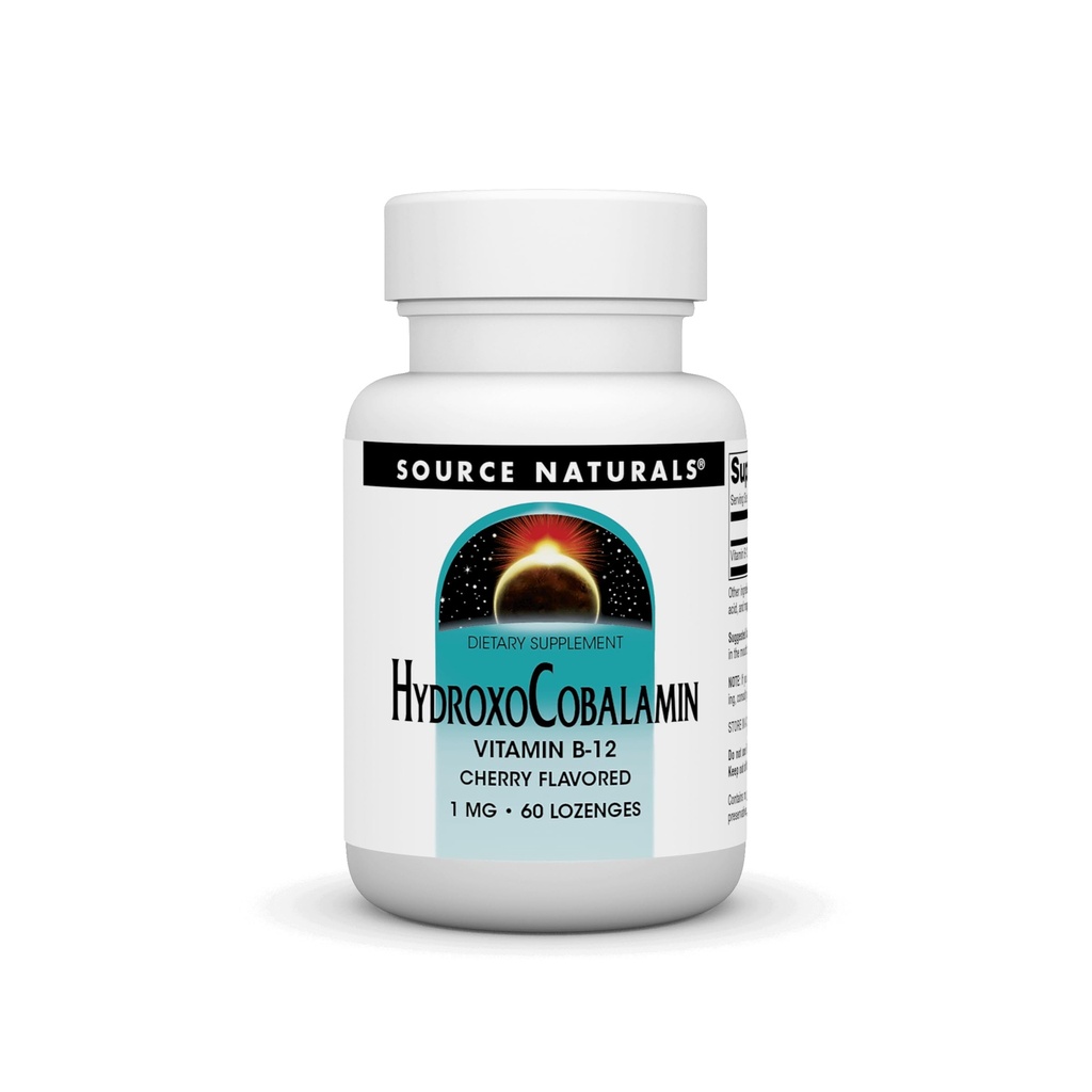 Source Naturals HydroxoCobalamin, 비타민 B-12, 1 mg - 60 체리 맛 Lozenges
