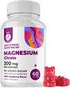 DR. MORITZ Magnesium 성인을위한 감귤류 - Sugar-Free Calm Magnesium Gummies - 건강한 스트레스 응답 지원 - 라즈베리 맛 - Non-GMO, 200 mg (60 카운트)